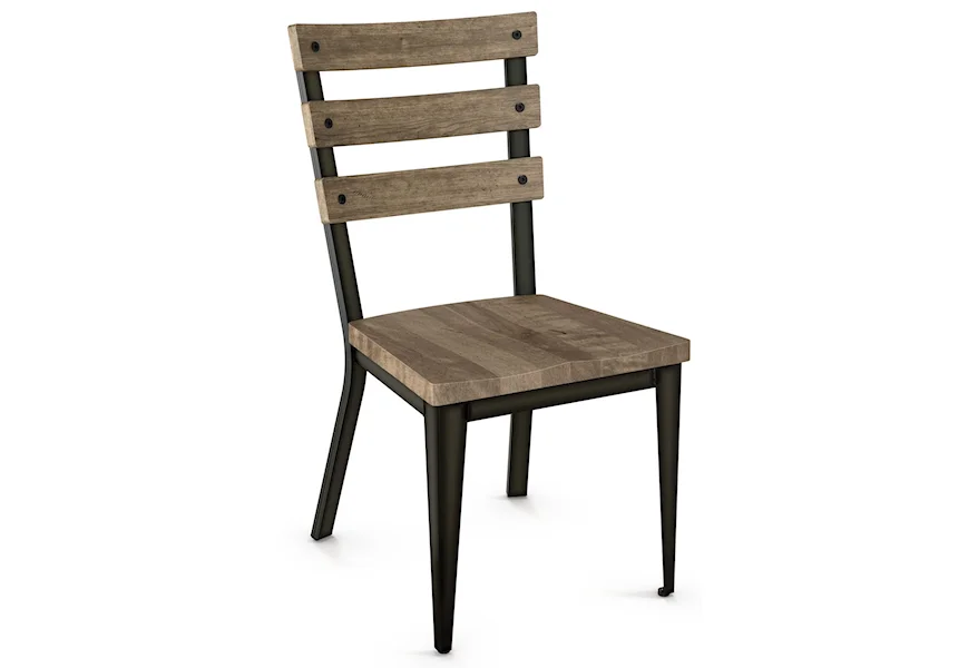 Industrial - Amisco Dexter Chair with Wood Seat by Amisco at Esprit Decor Home Furnishings